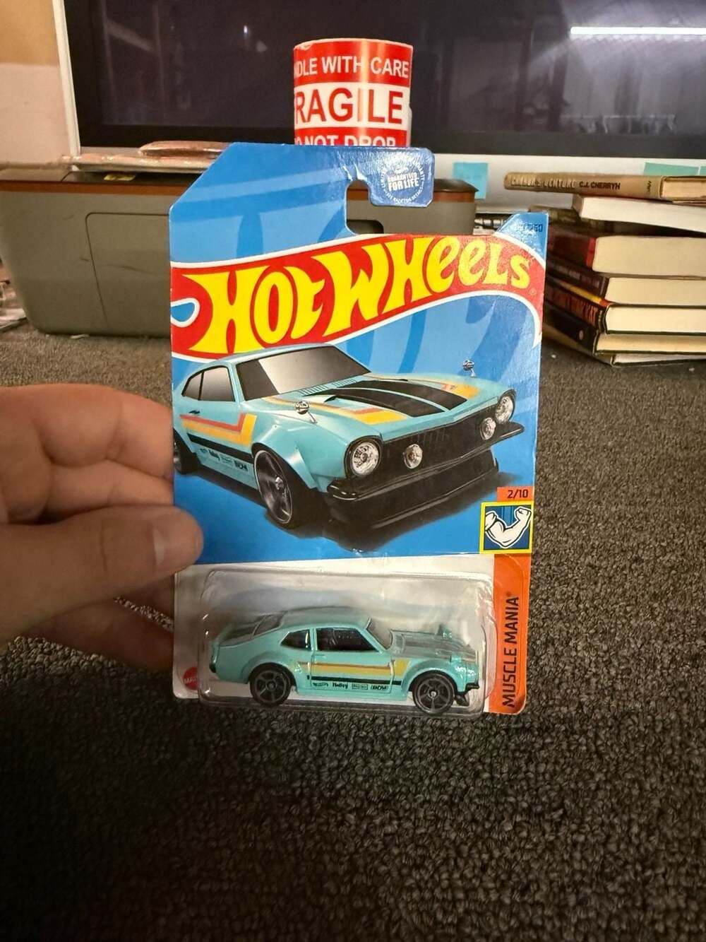 Hot Wheels Custom Ford Maverick Muscle Mania Blue Diecast Toy Car